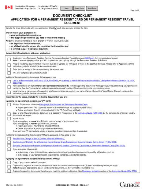 imm 5644 appendix a|IMM 5644 E : Document checklist .